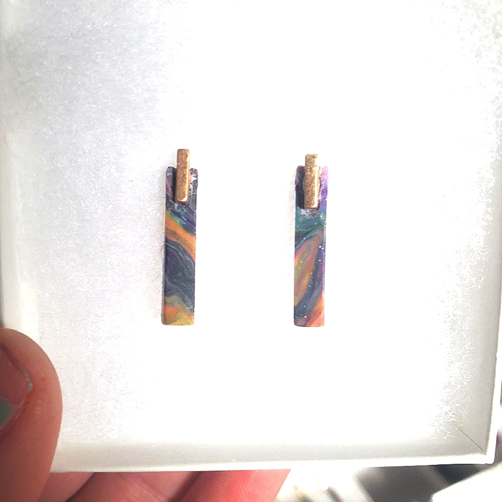 Chic polymer clay stud earrings